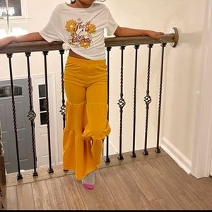 BOHO Slogan Tee & Flare Leg Pants